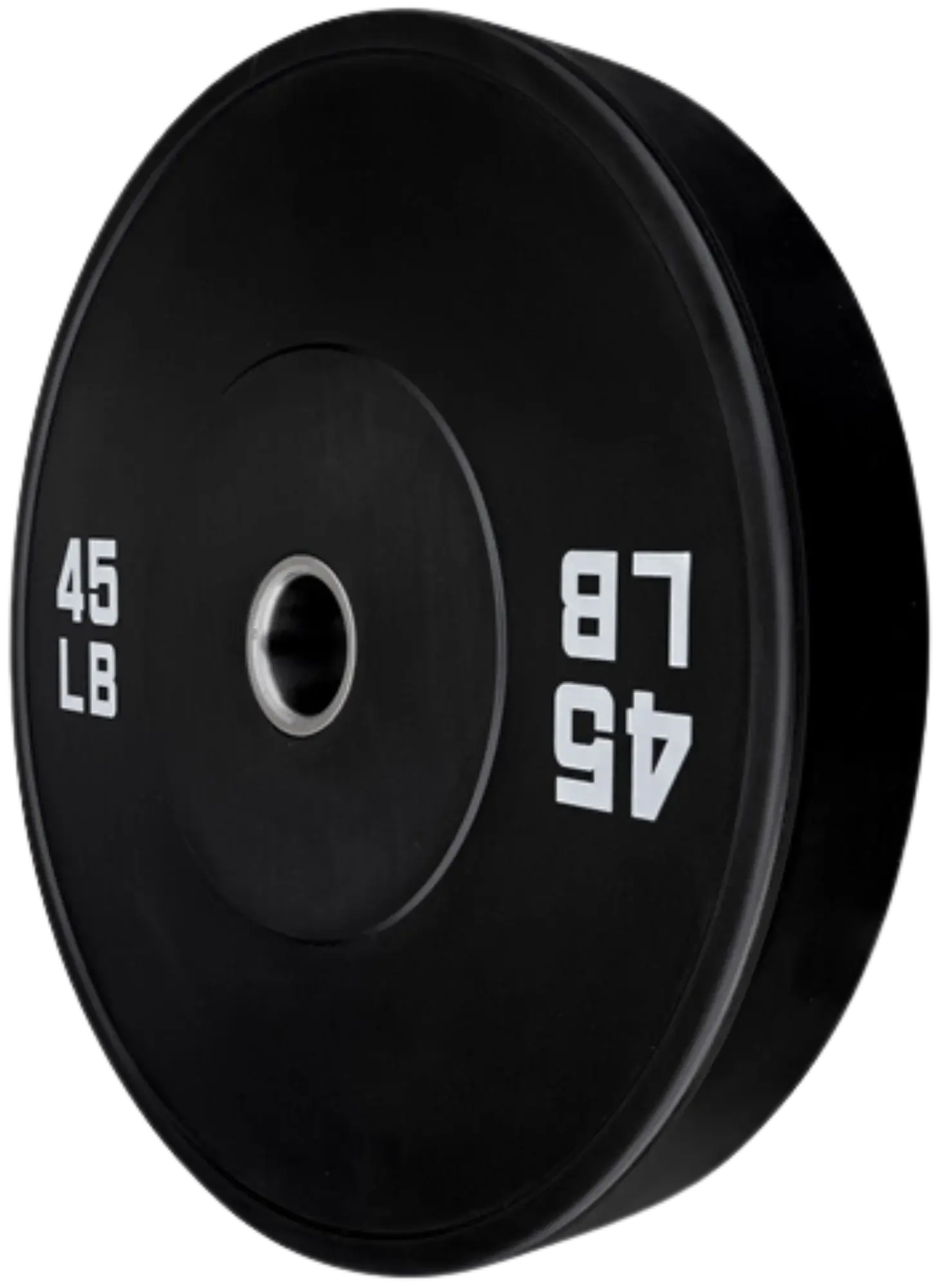 French Fitness Olympic Black Bumper Plate 45 lbs - Blank (New) Image