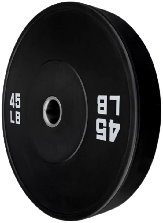 French Fitness Olympic Black Bumper Plate 45 lbs - Blank (New) Image