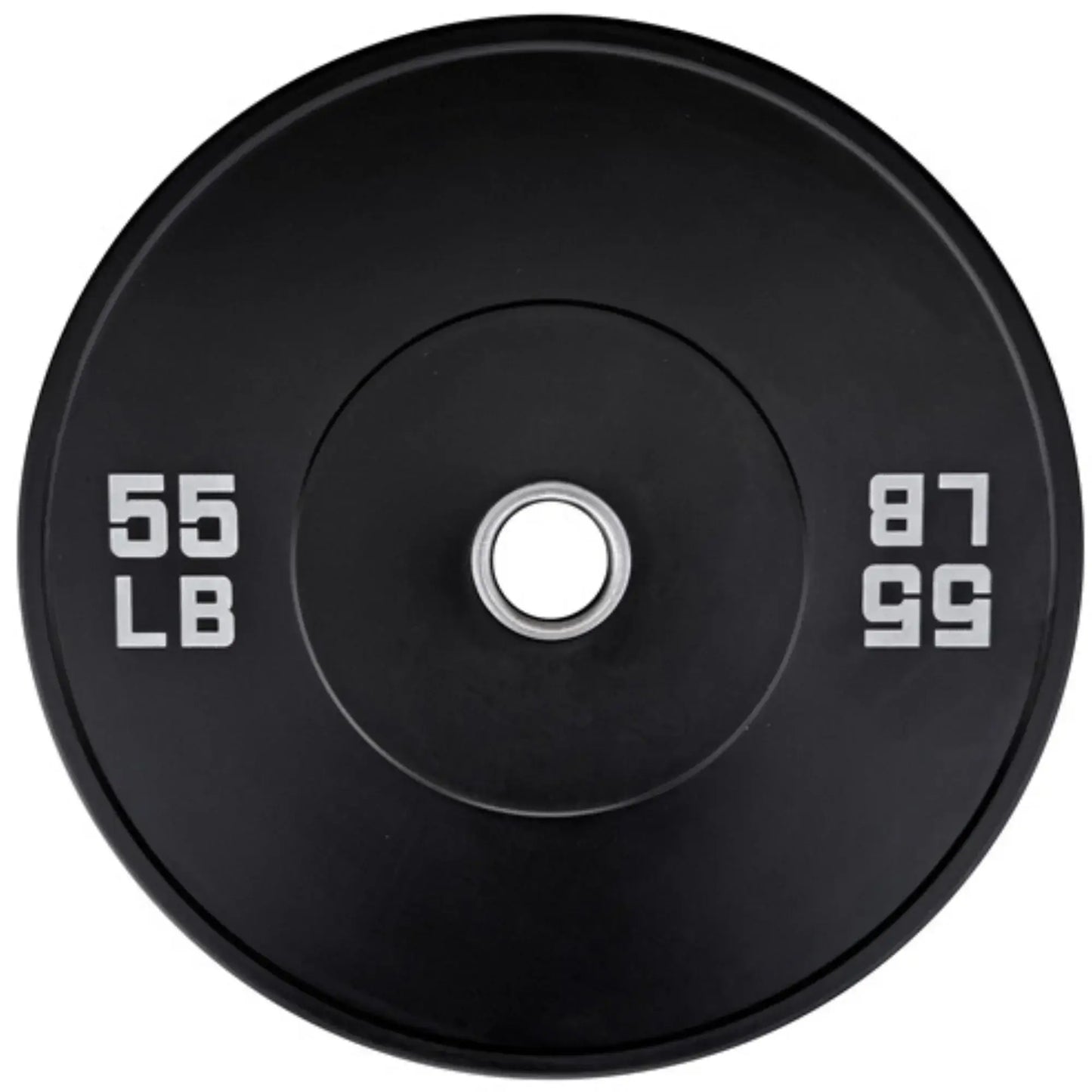 French Fitness Olympic Black Bumper Plate 55 lbs - Blank (New) Image 2