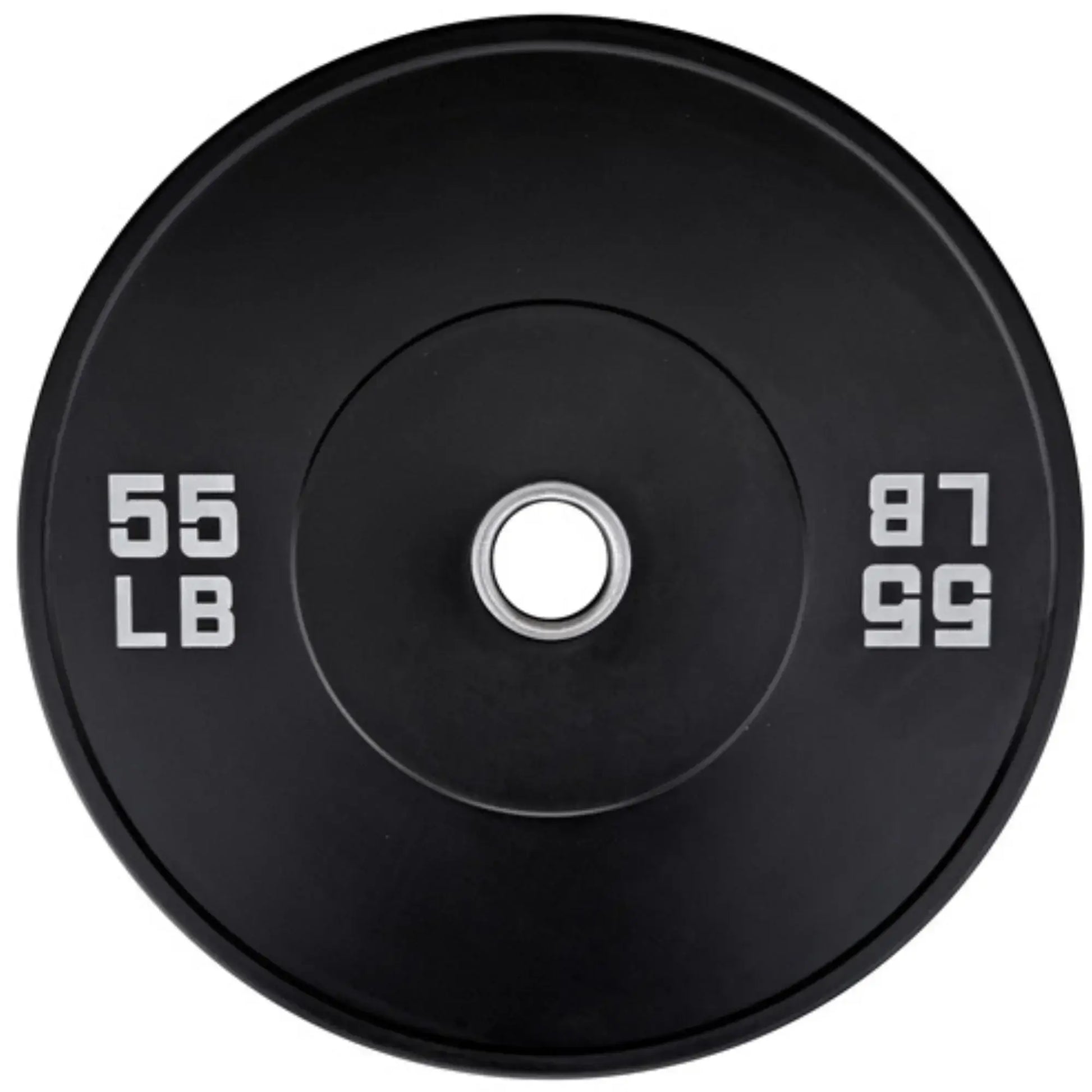 French Fitness Olympic Black Bumper Plate 55 lbs - Blank (New) Image 2