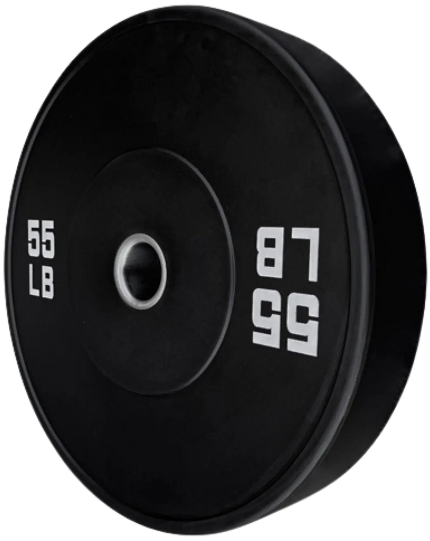 French Fitness Olympic Black Bumper Plate 55 lbs - Blank (New) Image