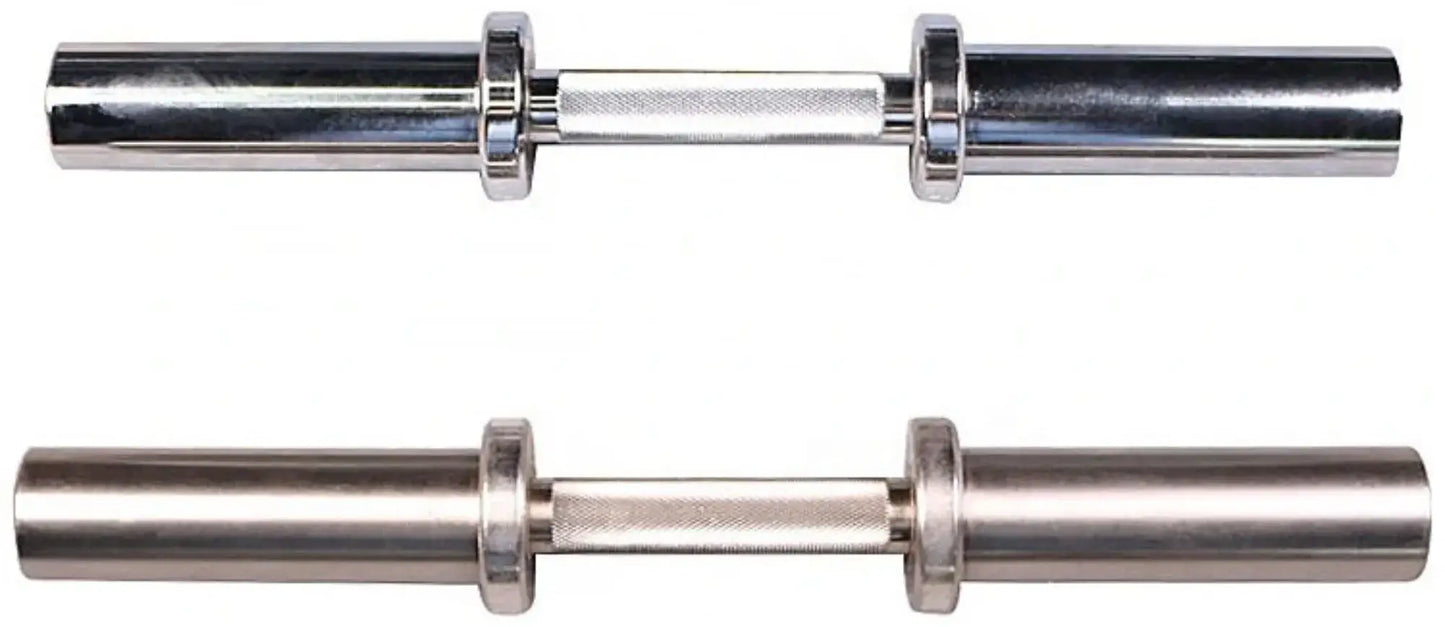 French Fitness - 2" Olympic Chrome Dumbbell Handles - Set of 2 (New) - Front View