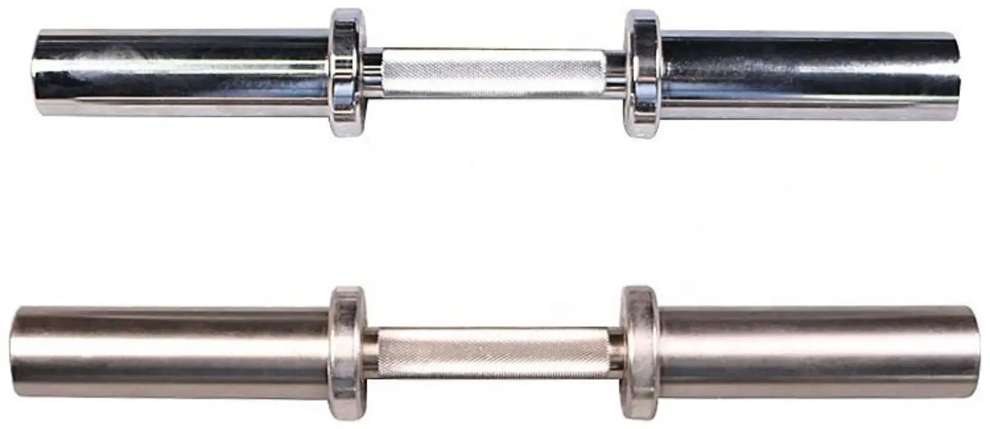 French Fitness - 2" Olympic Chrome Dumbbell Handles - Set of 2 (New) - Front View