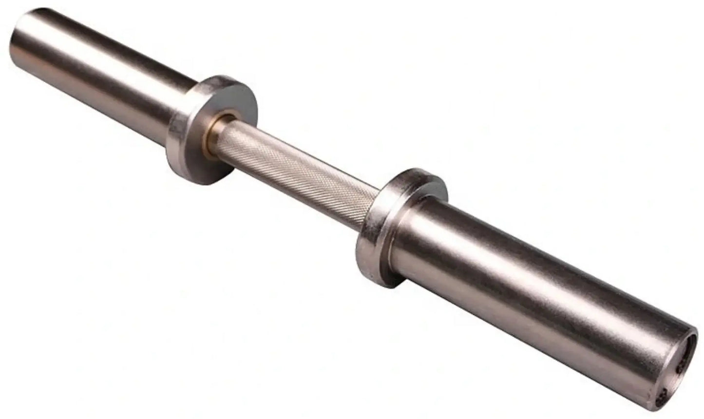 French Fitness - 2" Olympic Chrome Dumbbell Handles - Set of 2 (New) - Angled View