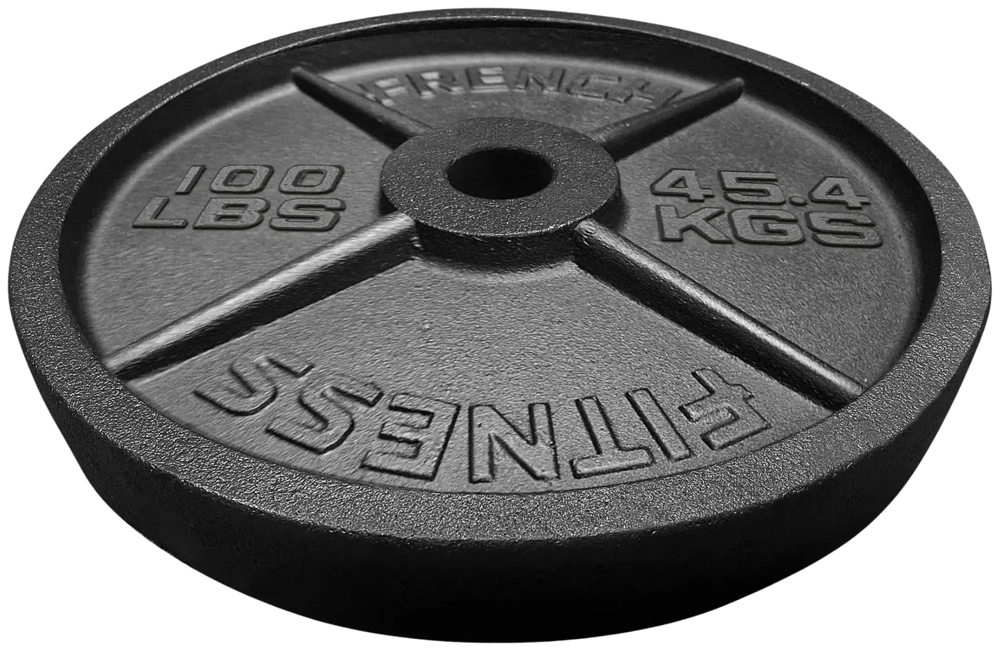 French Fitness - Cast Iron Olympic Weight Plate V1 100 lbs (New) - Front View