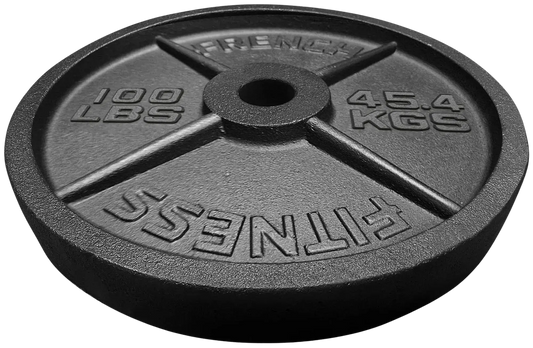 French Fitness - Cast Iron Olympic Weight Plate V1 100 lbs (New) - Front View