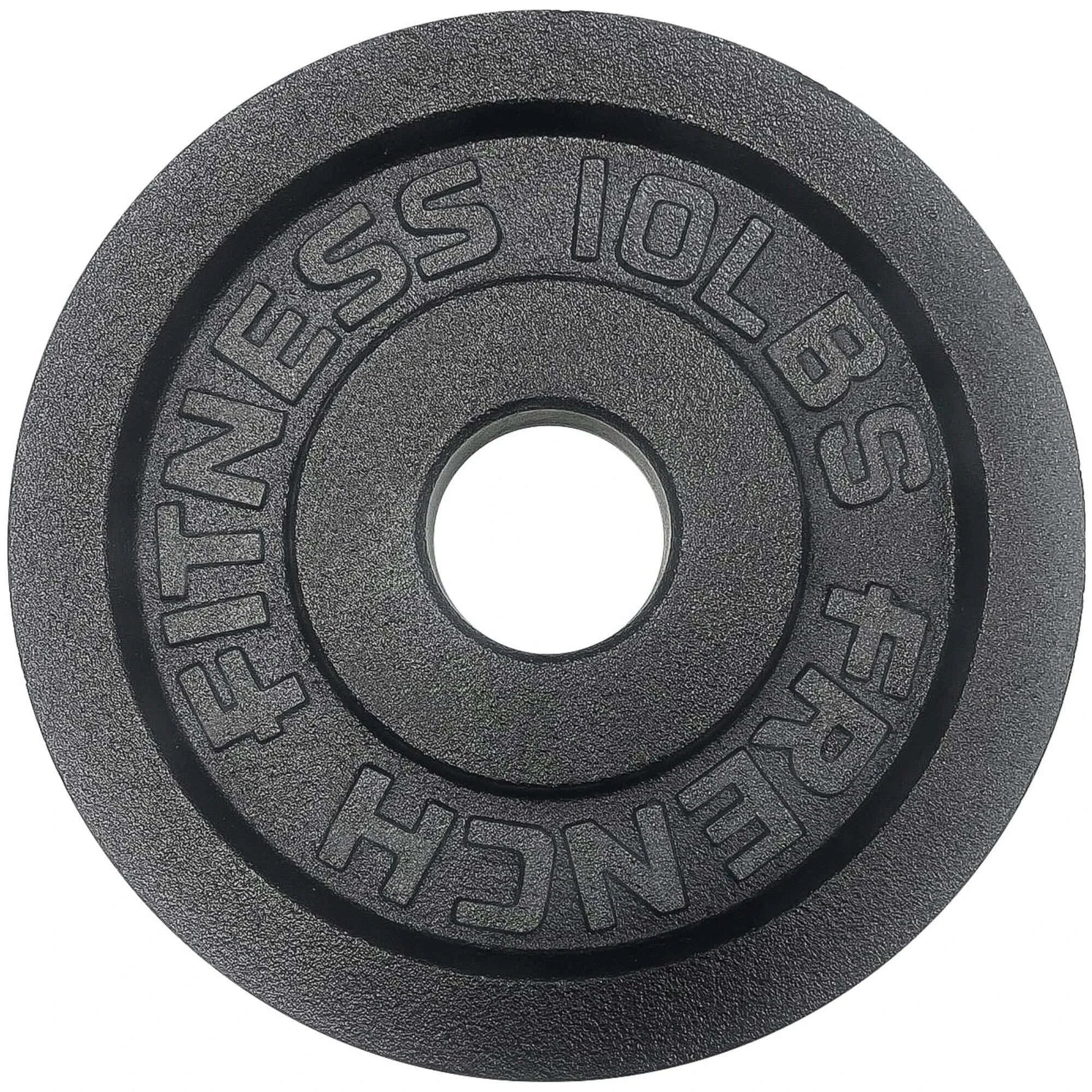 French Fitness - Cast Iron Olympic Weight Plate V1 Set 190 lbs (New) - Side View