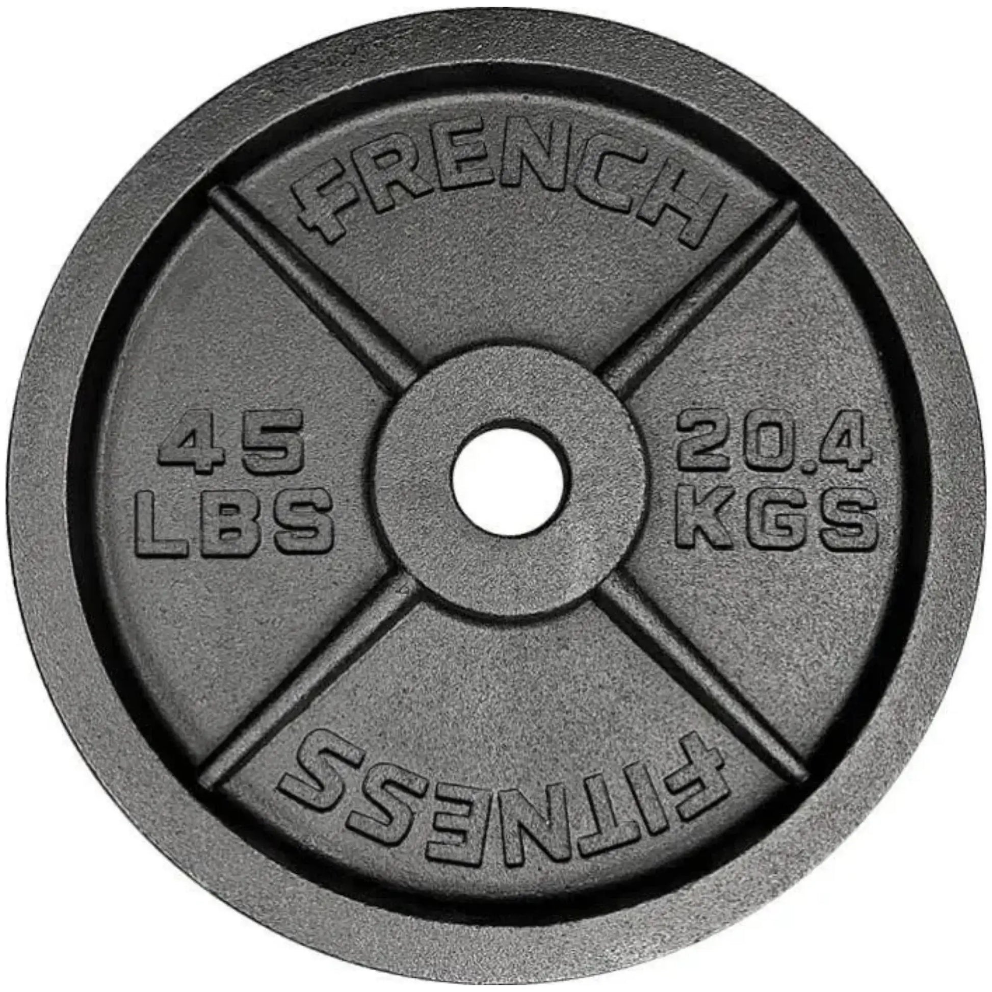French Fitness - Cast Iron Olympic Weight Plate V1 Set 190 lbs (New) - Side View