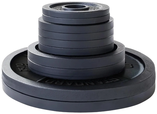 French Fitness - Cast Iron Olympic Weight Plate V1 Set 190 lbs (New) - Front View