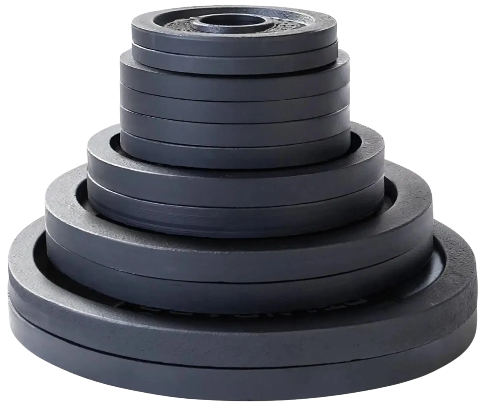 French Fitness - Cast Iron Olympic Weight Plate V1 Set 260 lbs (New) - Front View