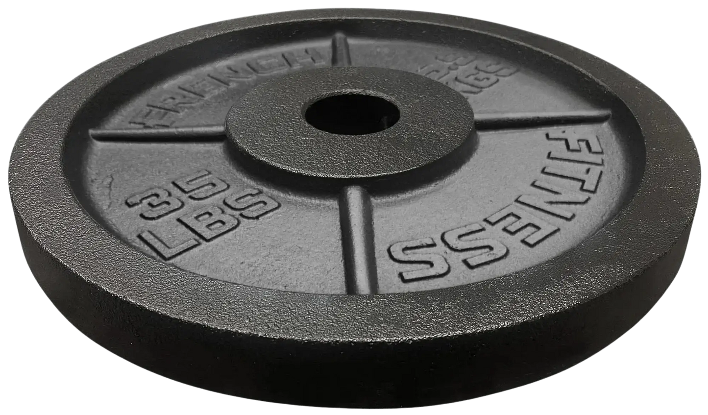 French Fitness - Cast Iron Olympic Weight Plate V1 35 lbs (New) - Front View