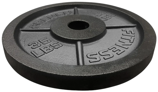 French Fitness - Cast Iron Olympic Weight Plate V1 35 lbs (New) - Front View