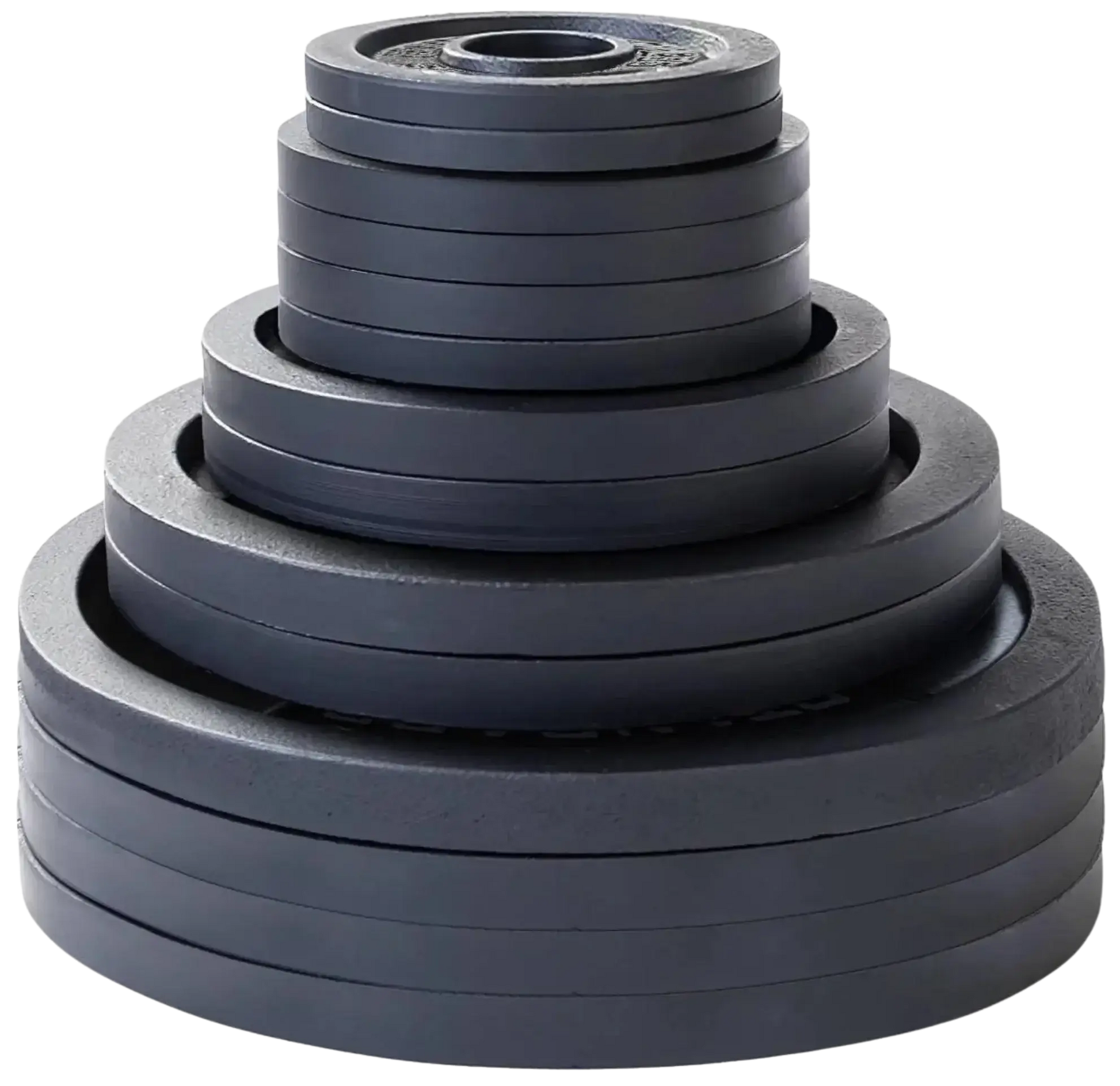 French Fitness - Cast Iron Olympic Weight Plate V1 Set 350 lbs (New) - Front View
