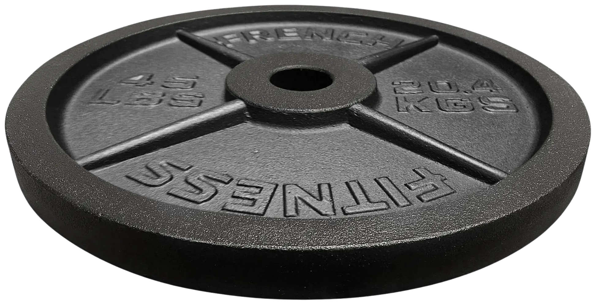 French Fitness - Cast Iron Olympic Weight Plate V1 45 lbs (New) - Front View