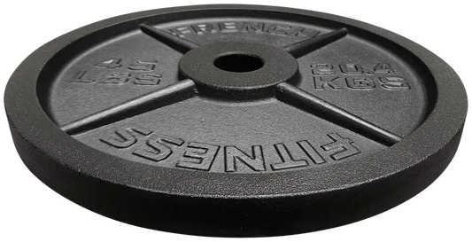 French Fitness - Cast Iron Olympic Weight Plate V1 45 lbs (New) - Front View