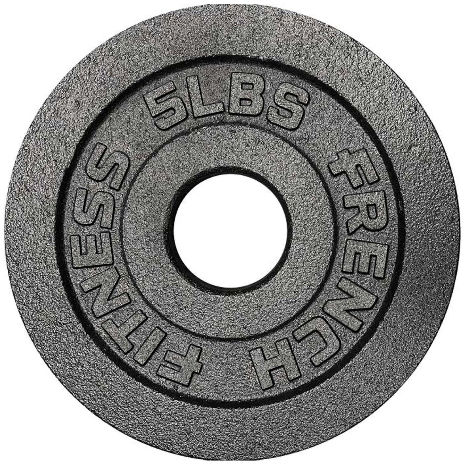 French Fitness - Cast Iron Olympic Weight Plate V1 5 lbs (New) - Side View