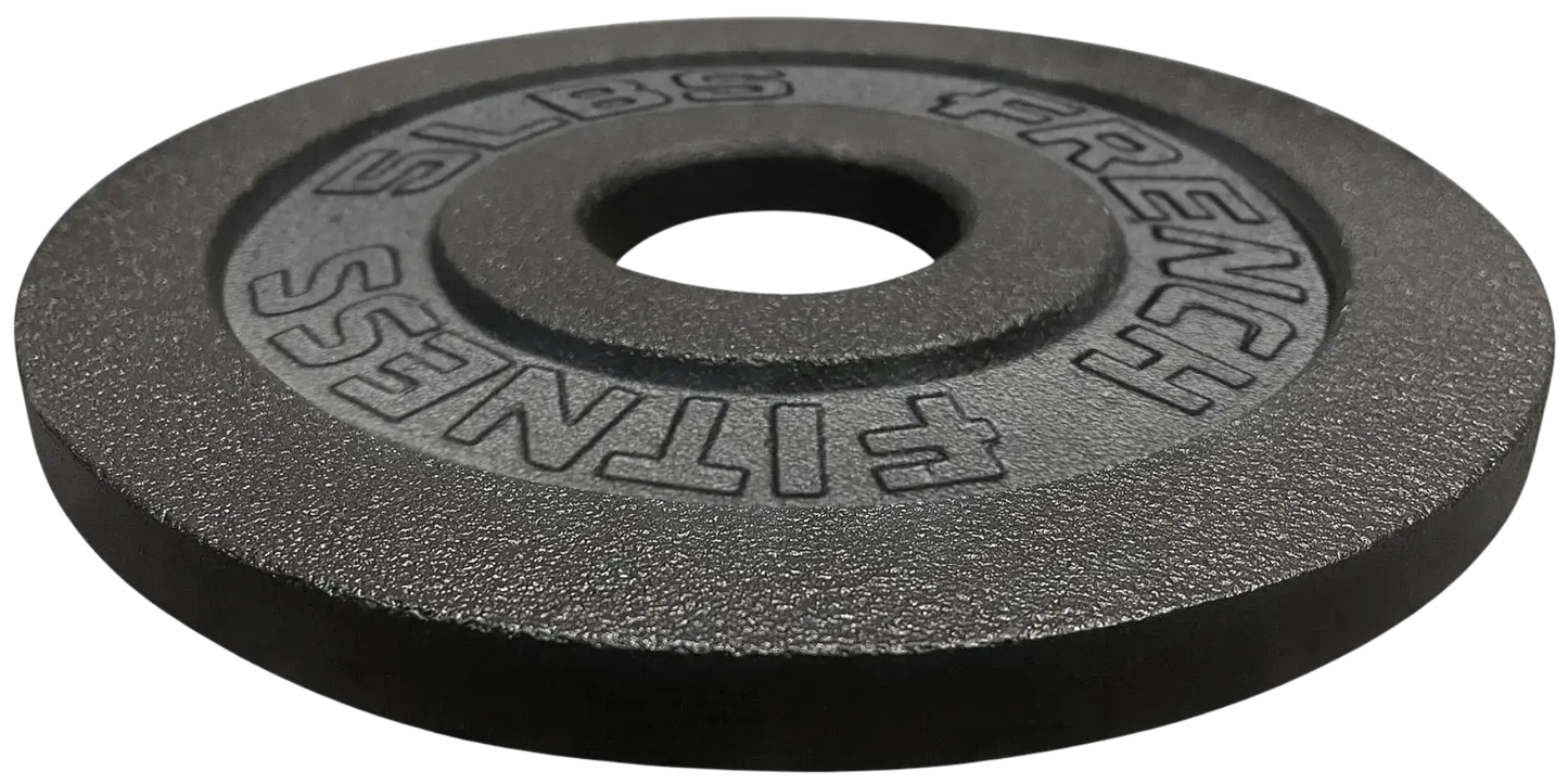 French Fitness - Cast Iron Olympic Weight Plate V1 5 lbs (New) - Front View