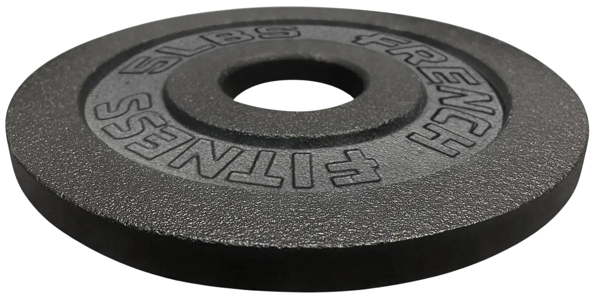 French Fitness - Cast Iron Olympic Weight Plate V1 5 lbs (New) - Front View