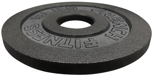 French Fitness - Cast Iron Olympic Weight Plate V1 5 lbs (New) - Front View