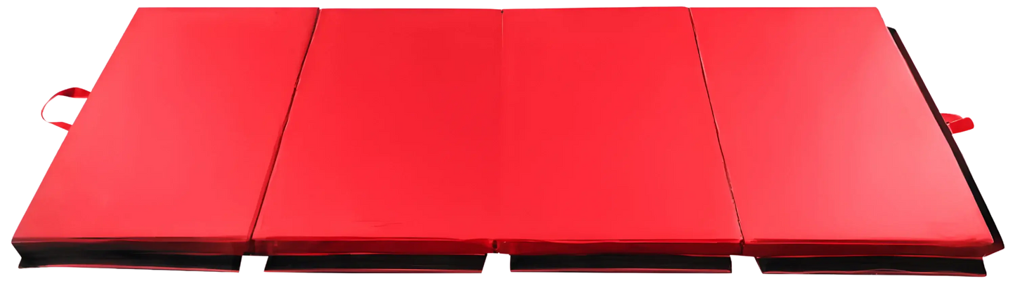 French Fitness - 8' x 4' x 2" Crash Mats - 3-Fold 4-Section Folding Gymnastics Mat (New) - Front View