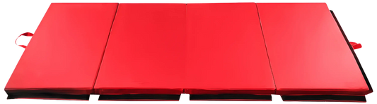 French Fitness - 8' x 4' x 2" Crash Mats - 3-Fold 4-Section Folding Gymnastics Mat (New) - Front View