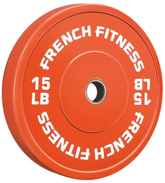 French Fitness Olympic Colored Bumper Plate 15 lbs (New) Image