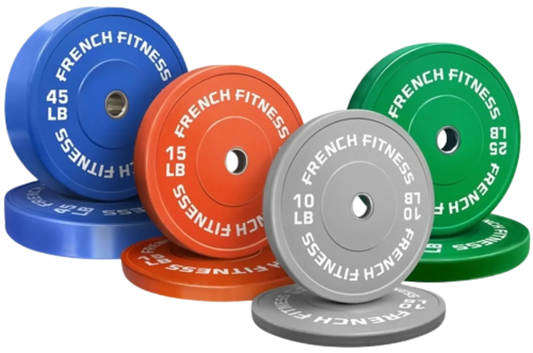 French Fitness Olympic Colored Bumper Plate Set 190 lbs (New) Image
