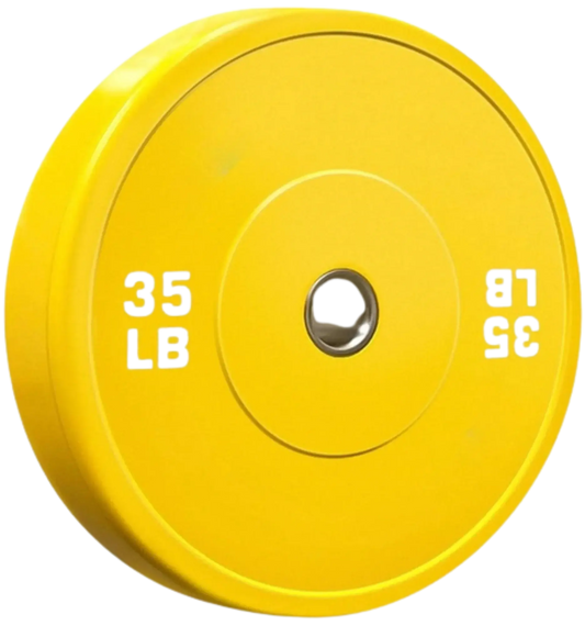 French Fitness Olympic Colored Bumper Plate 35 lbs - Blank (New) Image
