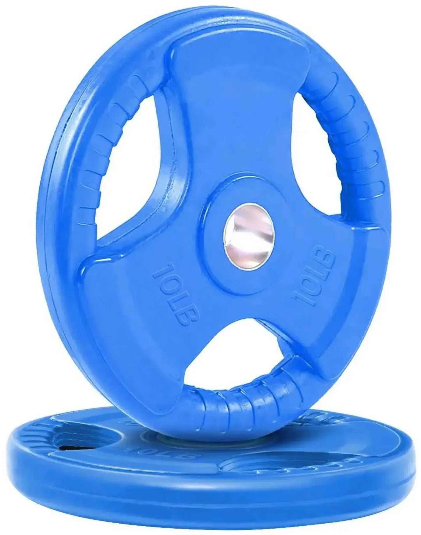 French Fitness Colored Rubber Grip Olympic Plate Set 100 lbs (New) Image 4