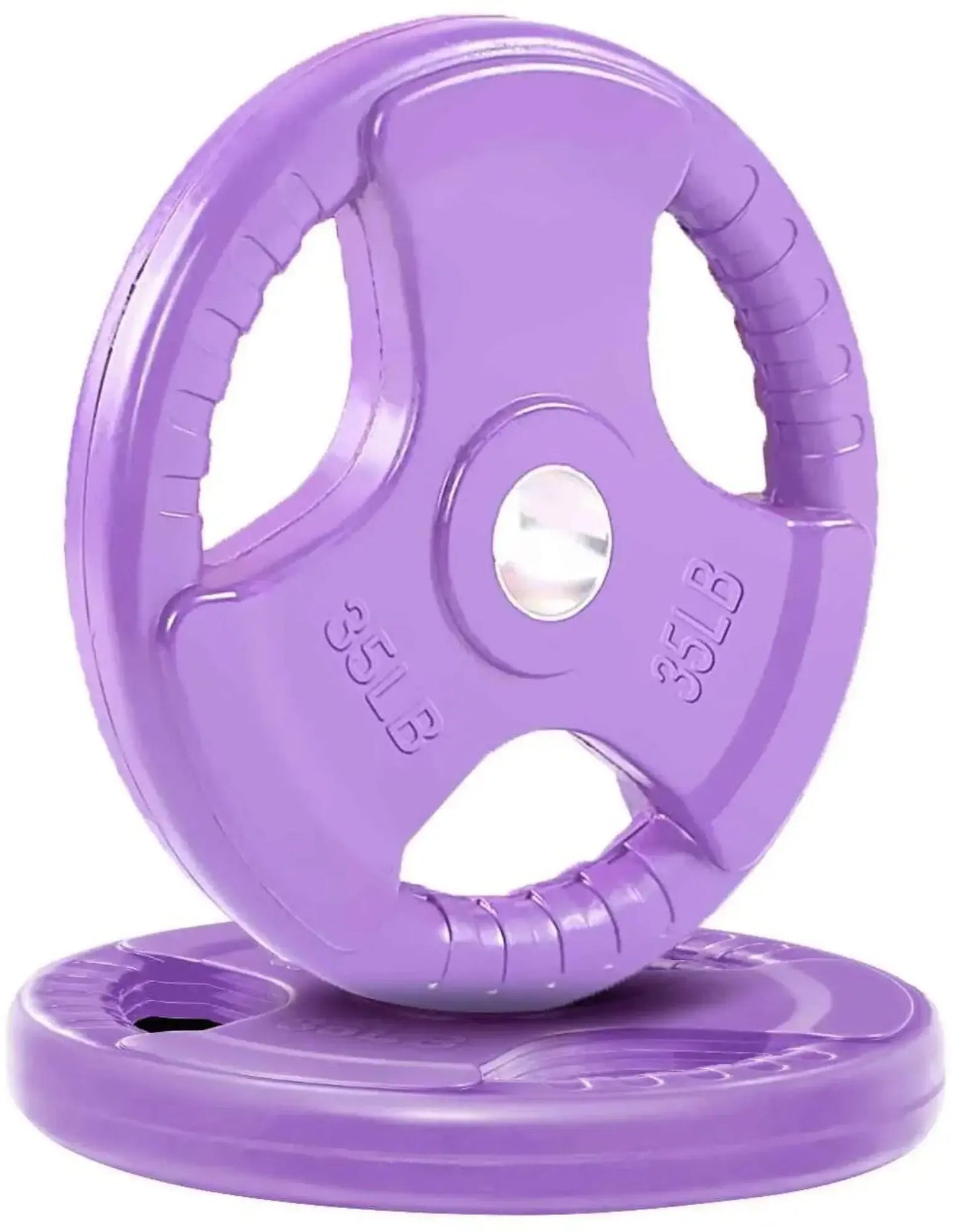 French Fitness Colored Rubber Grip Olympic Plate Set 140 lbs (New) Image 2