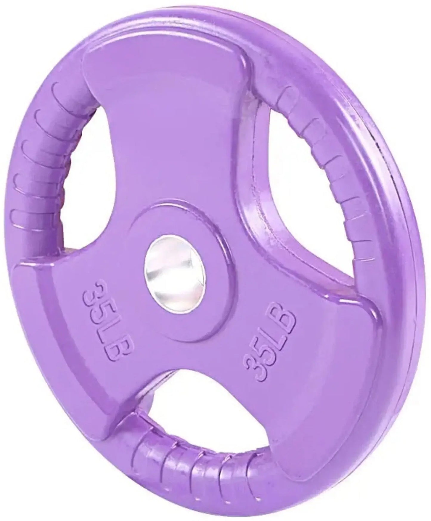 French Fitness Colored Rubber Grip Olympic Plate Set 140 lbs (New) Image 3