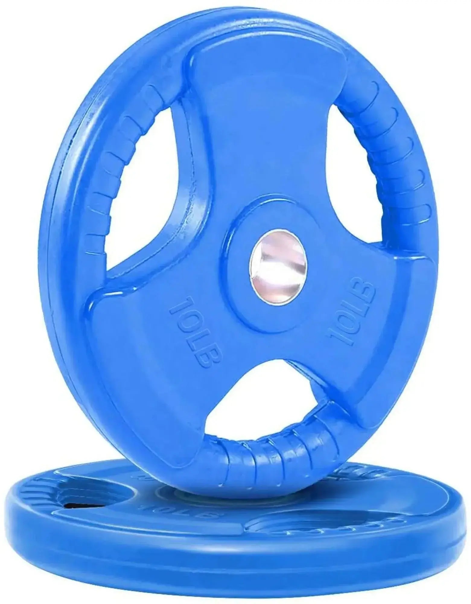 French Fitness Colored Rubber Grip Olympic Plate Set 140 lbs (New) Image 4