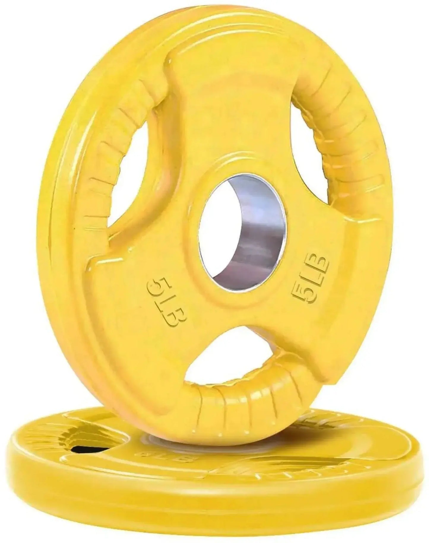 French Fitness Colored Rubber Grip Olympic Plate Set 140 lbs (New) Image 6