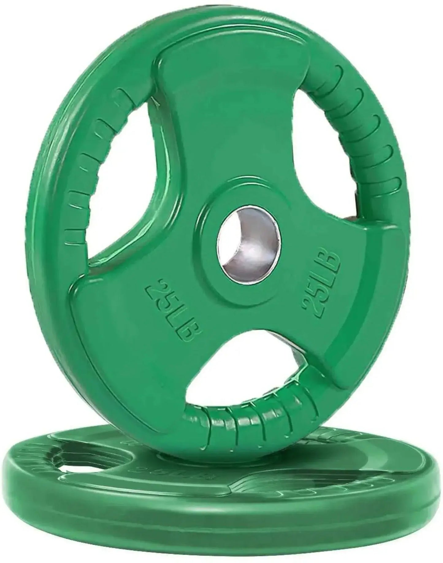 French Fitness Colored Rubber Grip Olympic Plate Set 170 lbs (New) Image 4