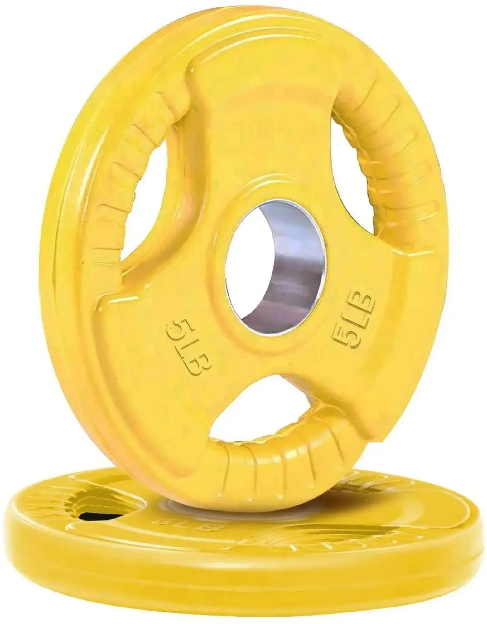 French Fitness Colored Rubber Grip Olympic Plate Set 70 lbs (New) Image 4