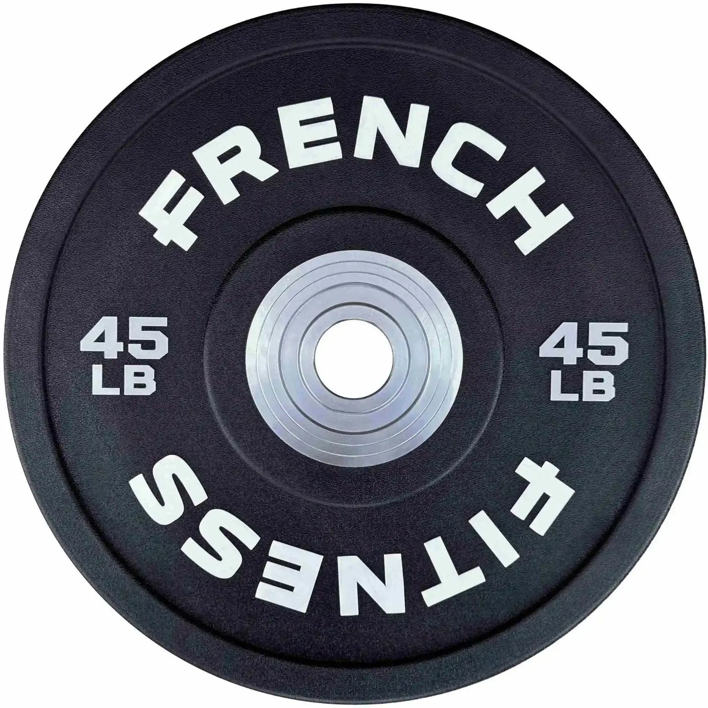 French Fitness Competition Urethane Bumper Plate Set 210 lb Black (New) Image 4