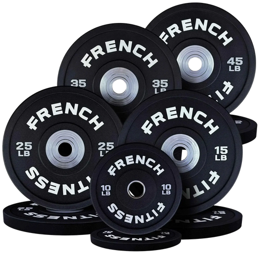 French Fitness Competition Urethane Bumper Plate Set 260 lb Black (New) Image