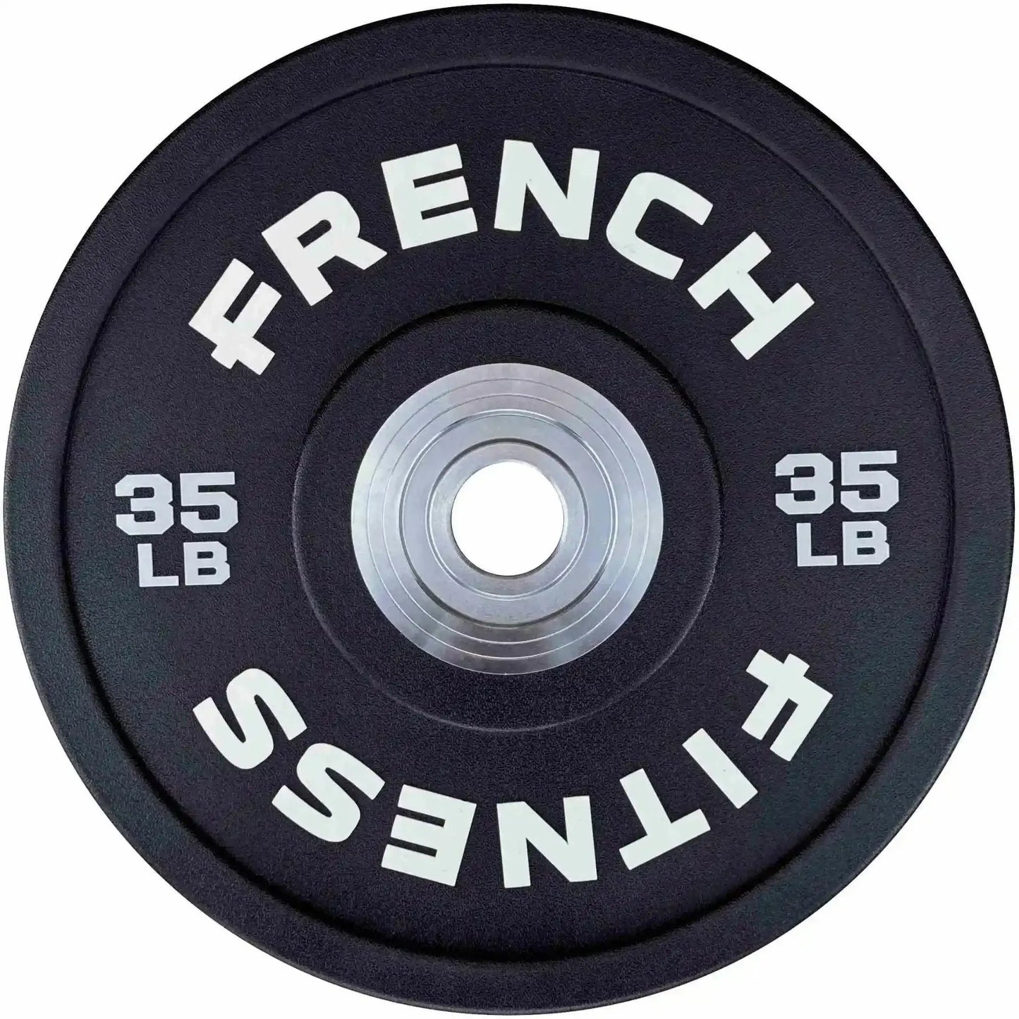 French Fitness Competition Urethane Bumper Plate Set 300 lb Black (New) Image 3