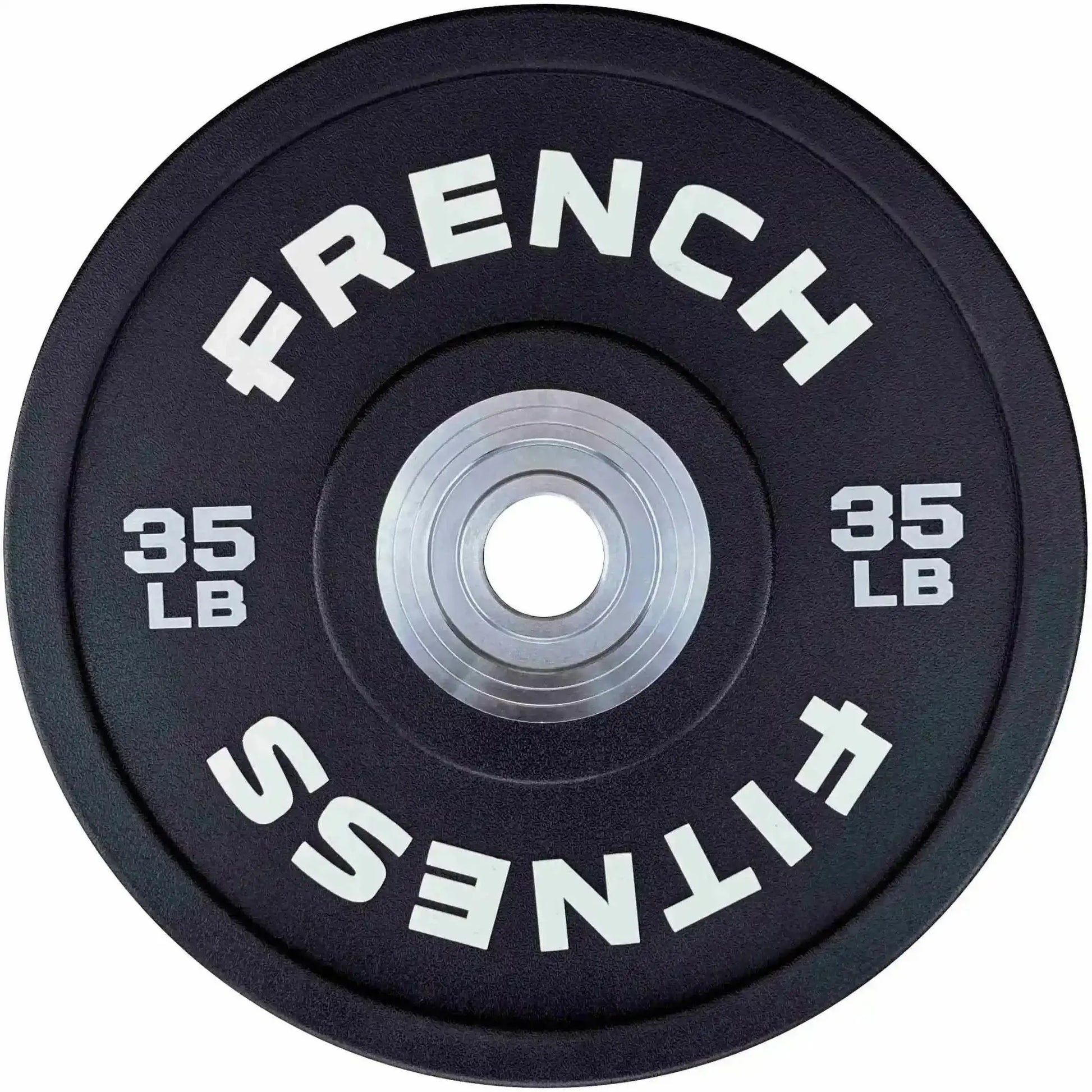 French Fitness Competition Urethane Bumper Plate Set 300 lb Black (New) Image 3