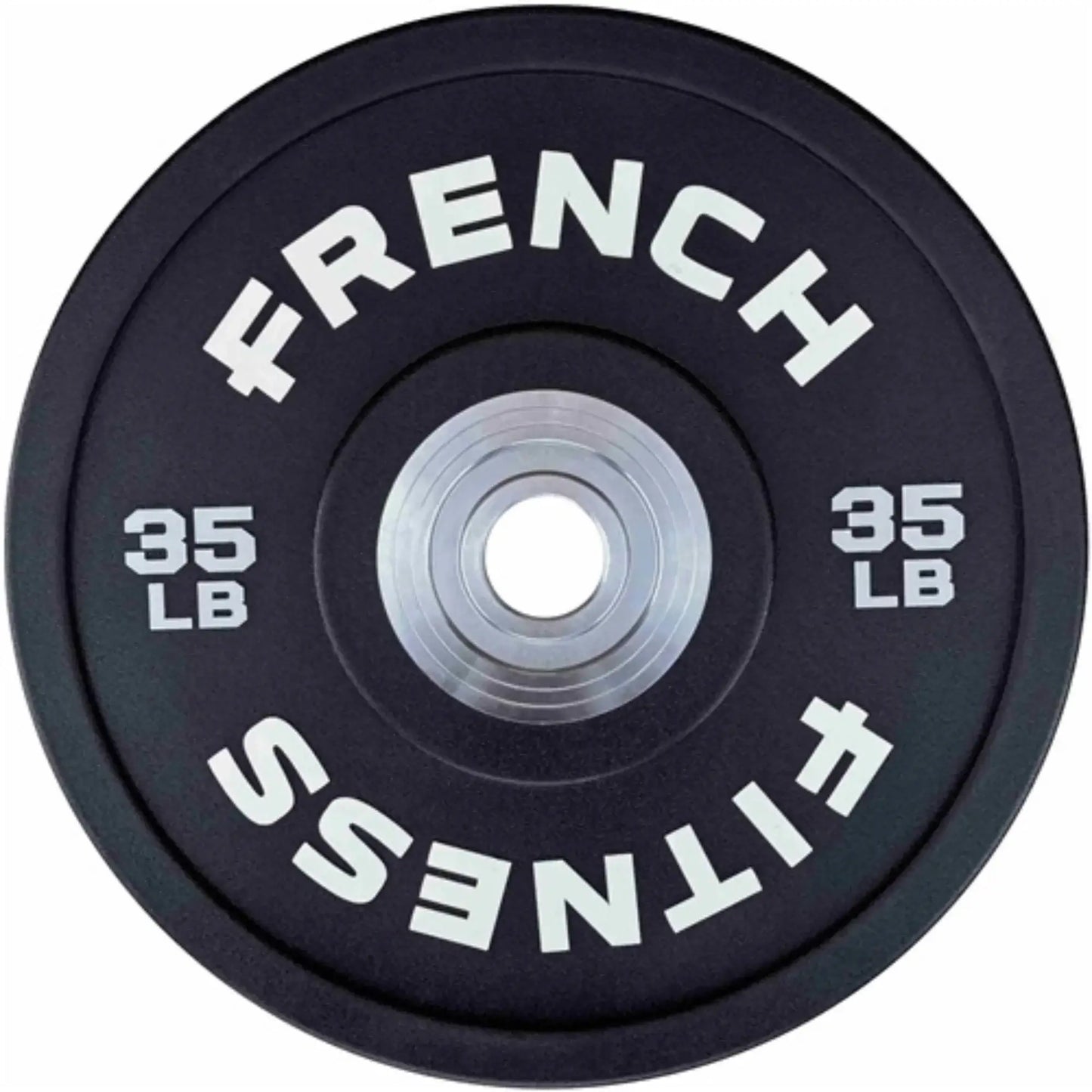 French Fitness Competition Urethane Bumper Plate Set 340 lb Black (New) Image 4