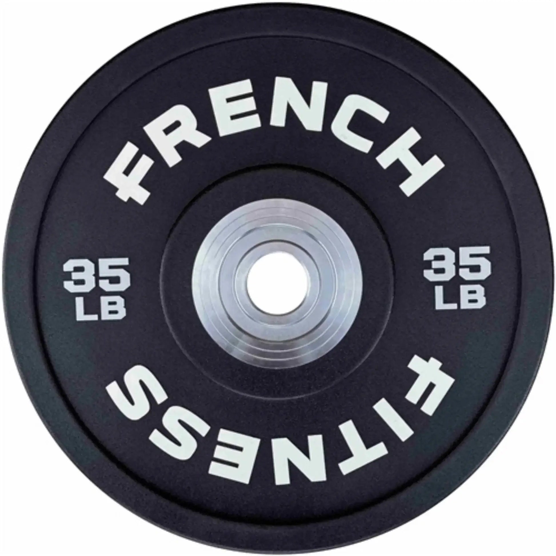 French Fitness Competition Urethane Bumper Plate Set 340 lb Black (New) Image 4