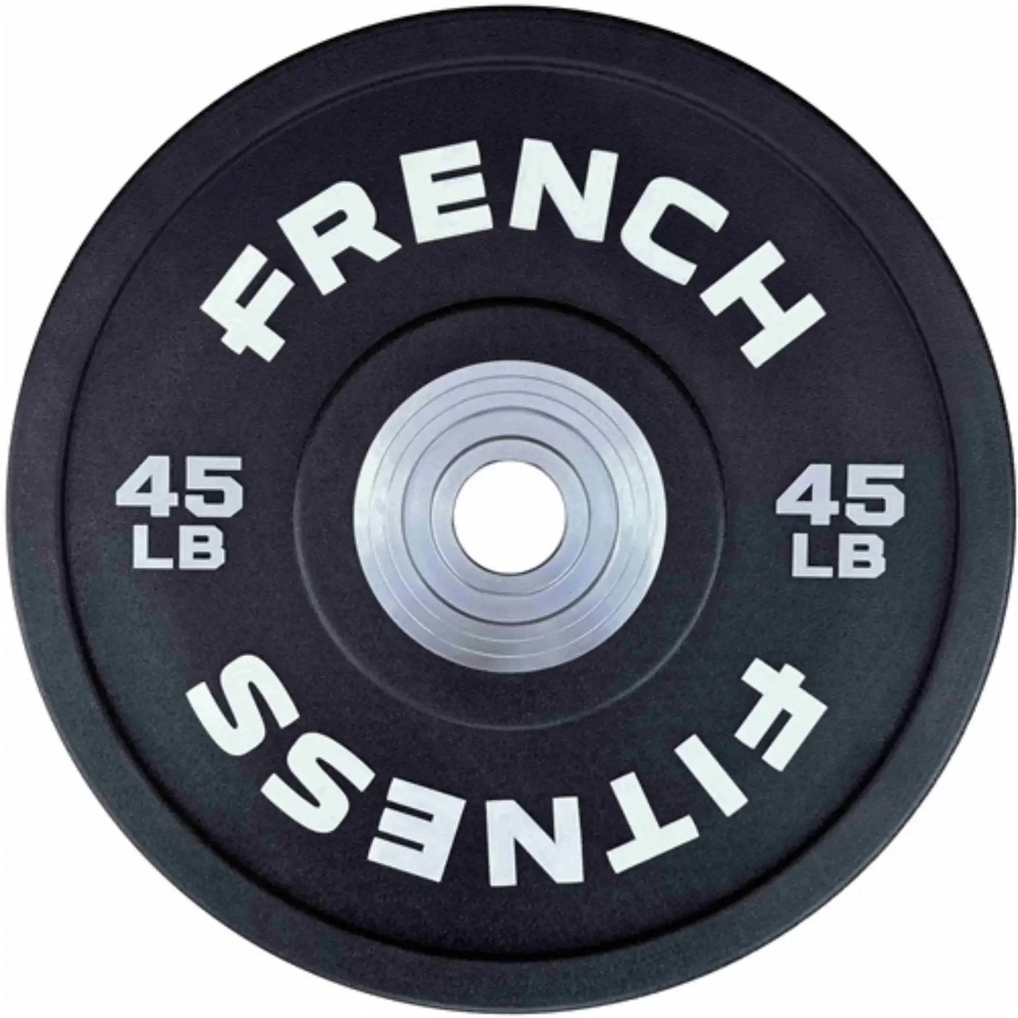 French Fitness Competition Urethane Bumper Plate Set 340 lb Black (New) Image 5
