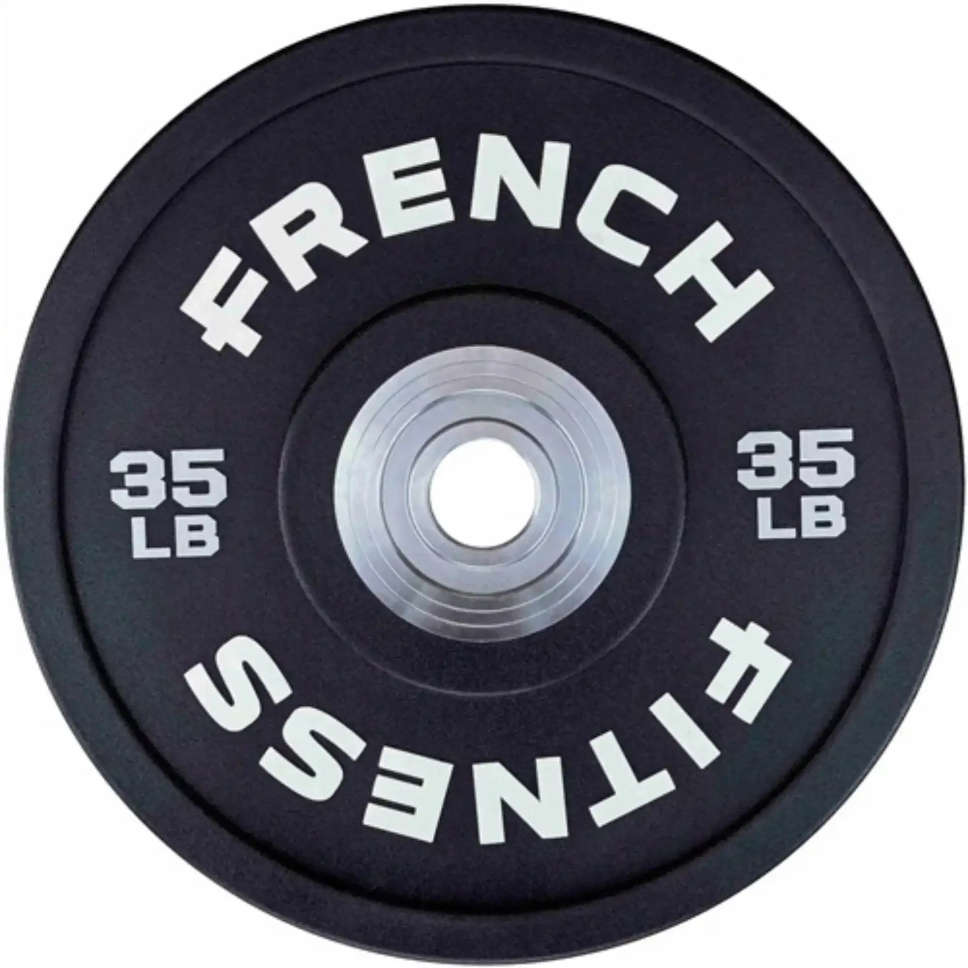 French Fitness Competition Urethane Bumper Plate Set 350 lb Black (New) Image 5