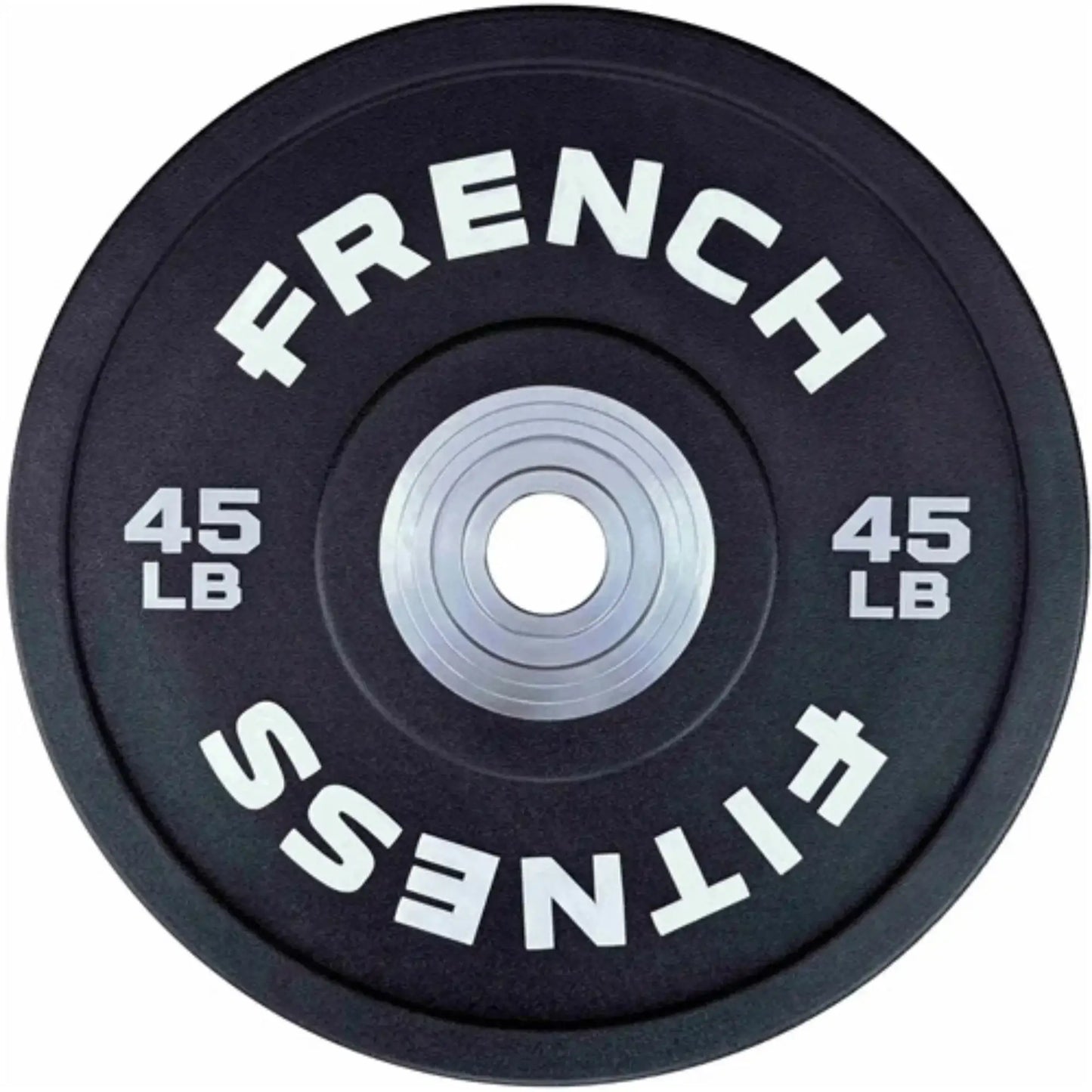 French Fitness Competition Urethane Bumper Plate Set 350 lb Black (New) Image 6