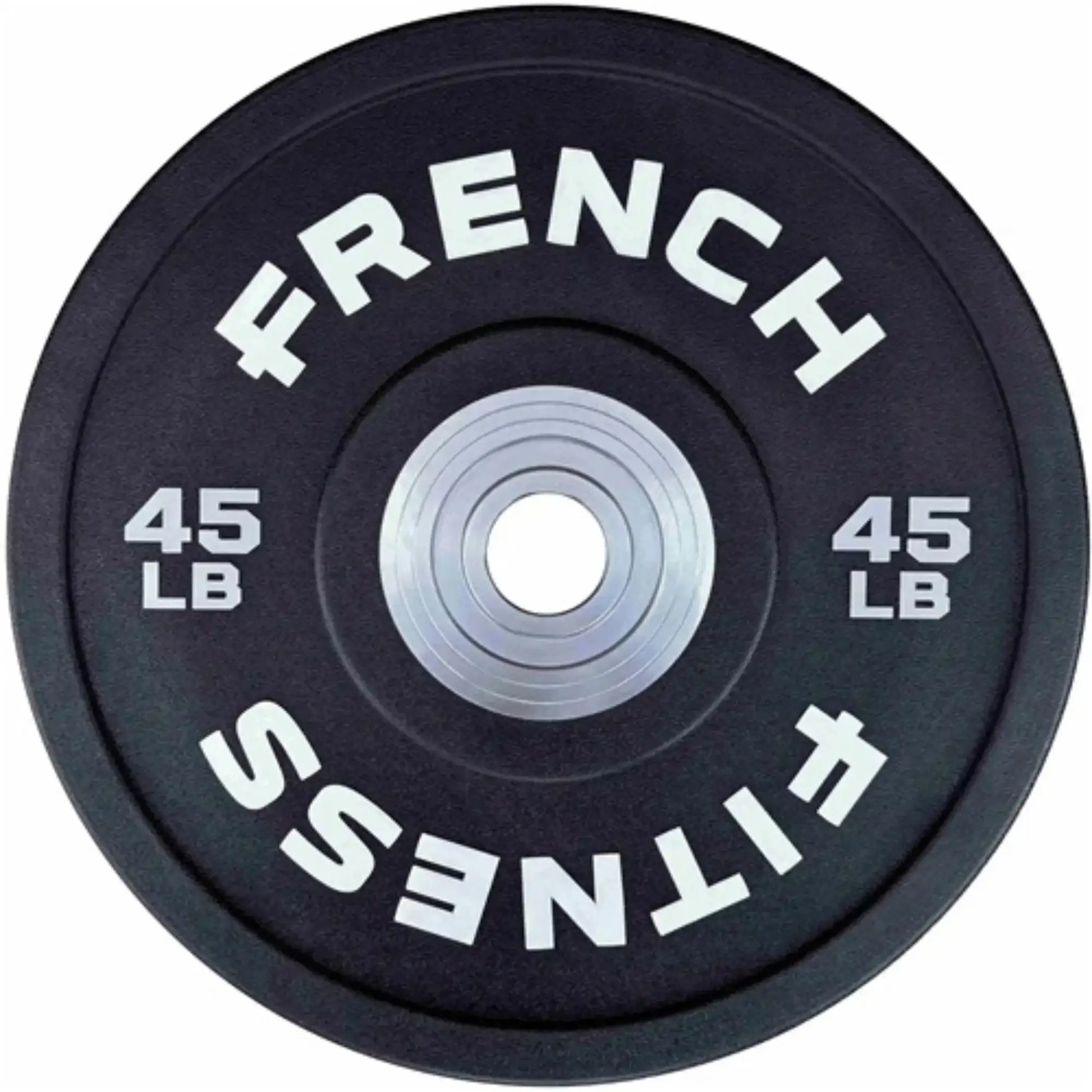 French Fitness Competition Urethane Bumper Plate Set 350 lb Black (New) Image 6