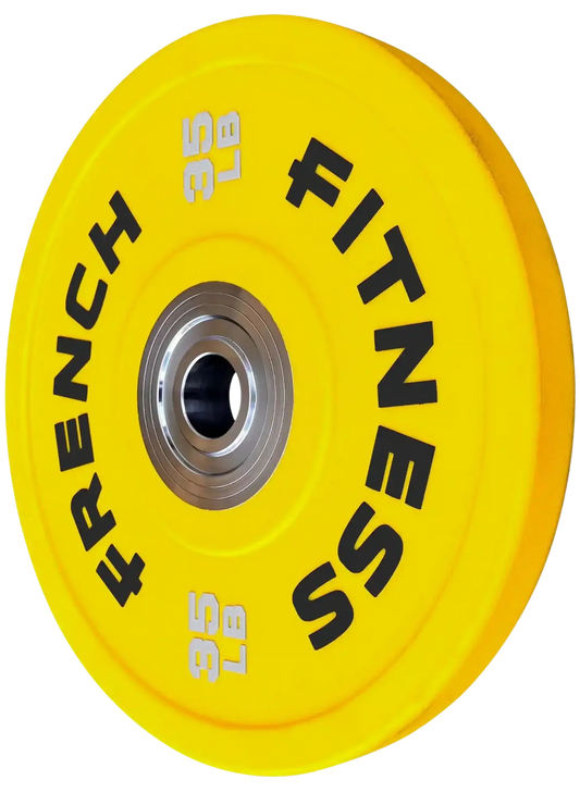 French Fitness Competition Urethane Bumper Plate 35 lb Colored (Yellow) (New) Image