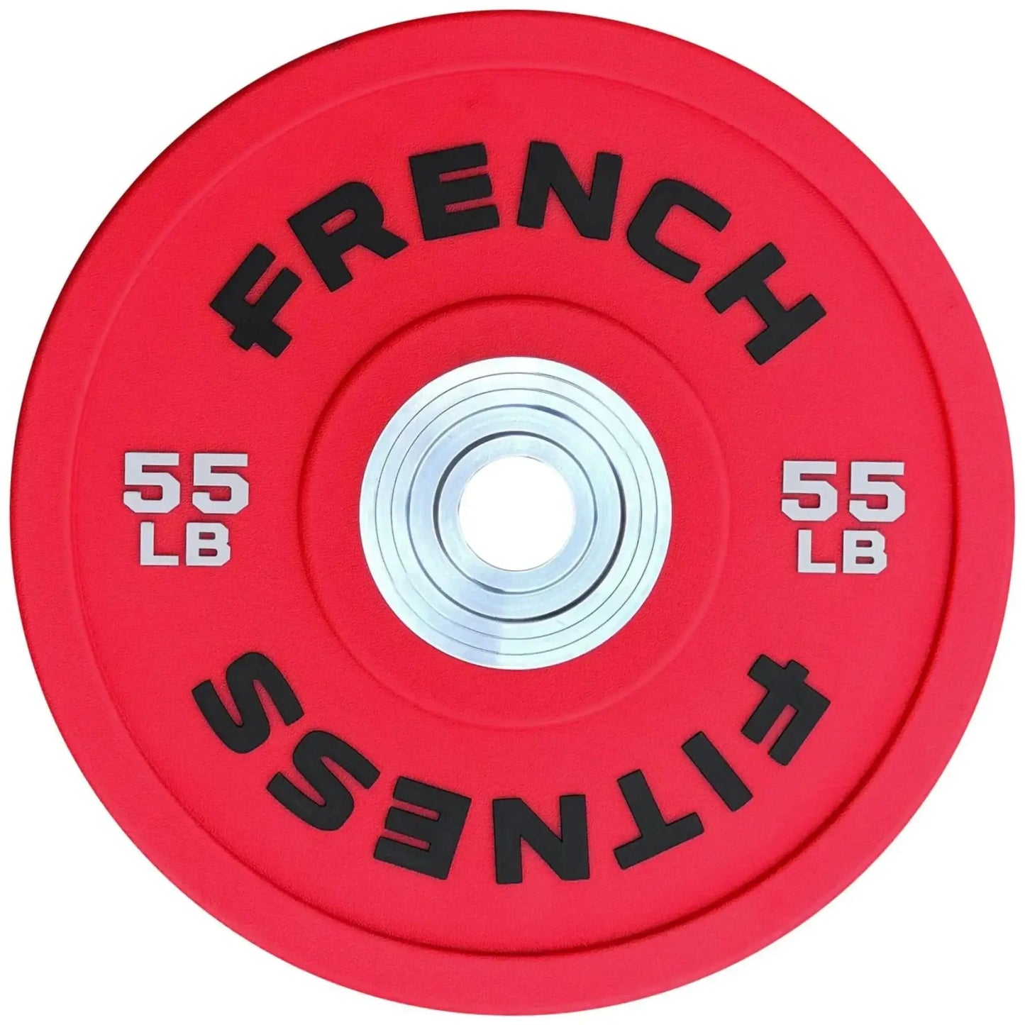 French Fitness Competition Urethane Bumper Plate 55 lb Colored (Red) (New) Image 2