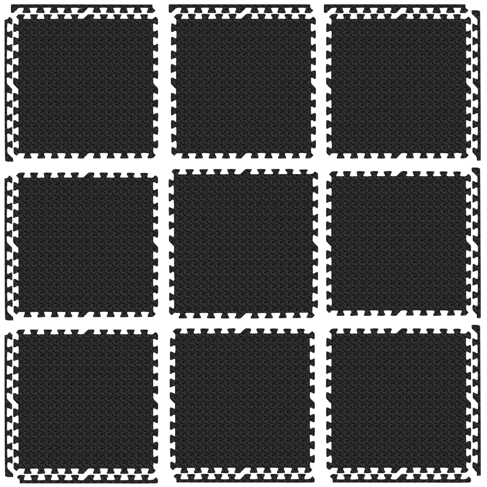 French Fitness - 24" x 24" Eva Interlocking Tiles (New) - Layout View