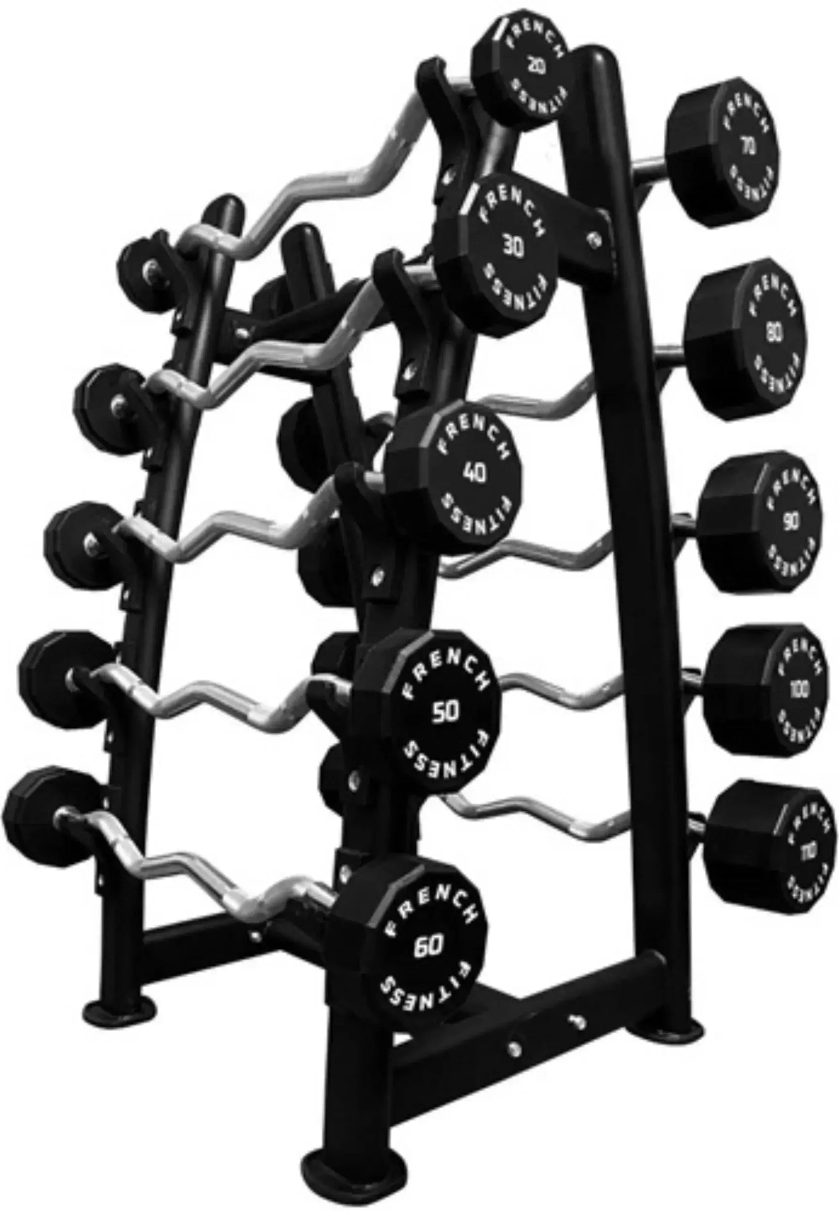 French Fitness EZ Curl Urethane Barbell Bar Set, 20-110 lbs (New) Image 2