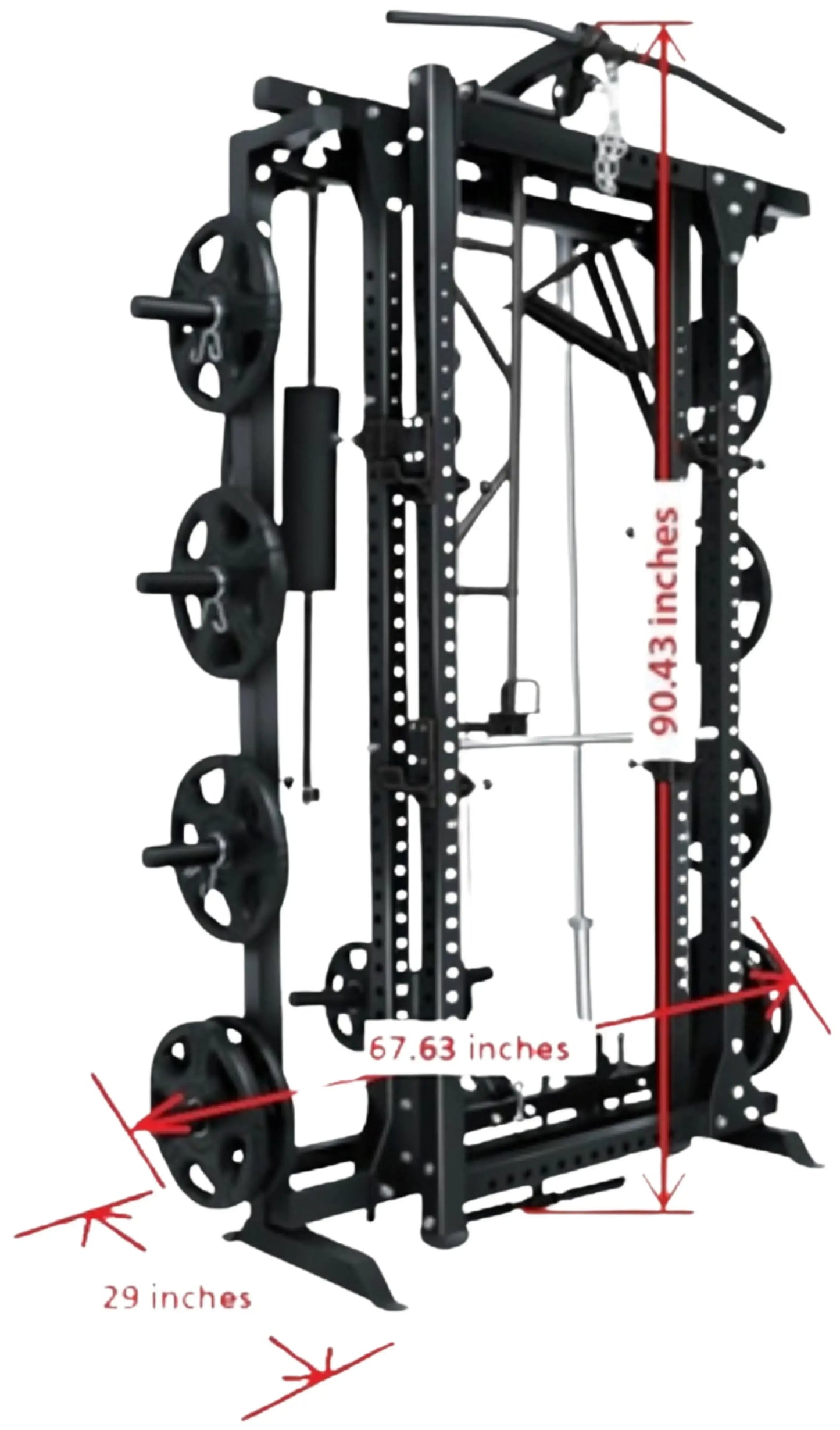 French Fitness Folding Cable Power Rack / Cage - Black (New) Image 5